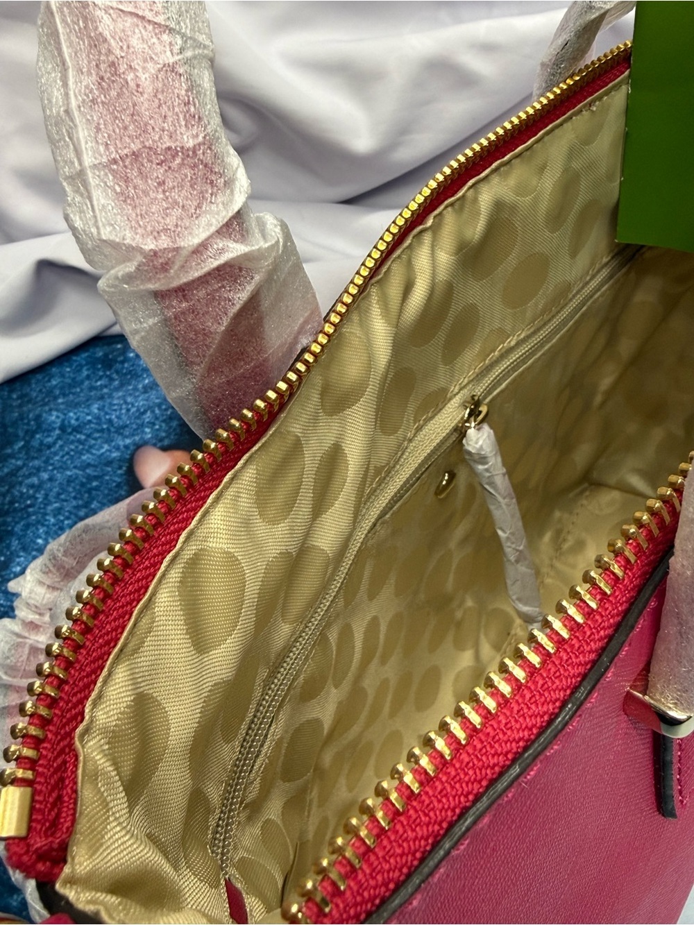 (new+tag) Kate Spade Hot Pink Saffiano Leather Crossbody Satchel Gold Hardware - Picture 8 of 11